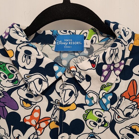 Tokyo Disney Resort Multi-Character Men's Button Down Shirt Size L - Picture 3 of 7